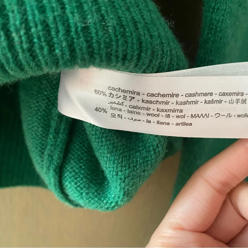 NEW Zara green cashmere wool blend sweater - Picture 5 of 9